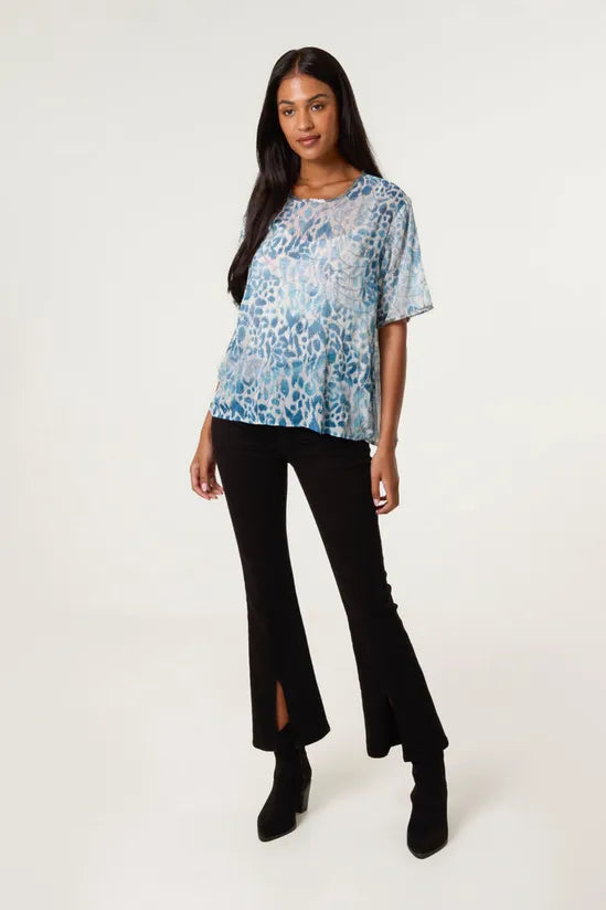 Pale Green Embellished Chiffon Top